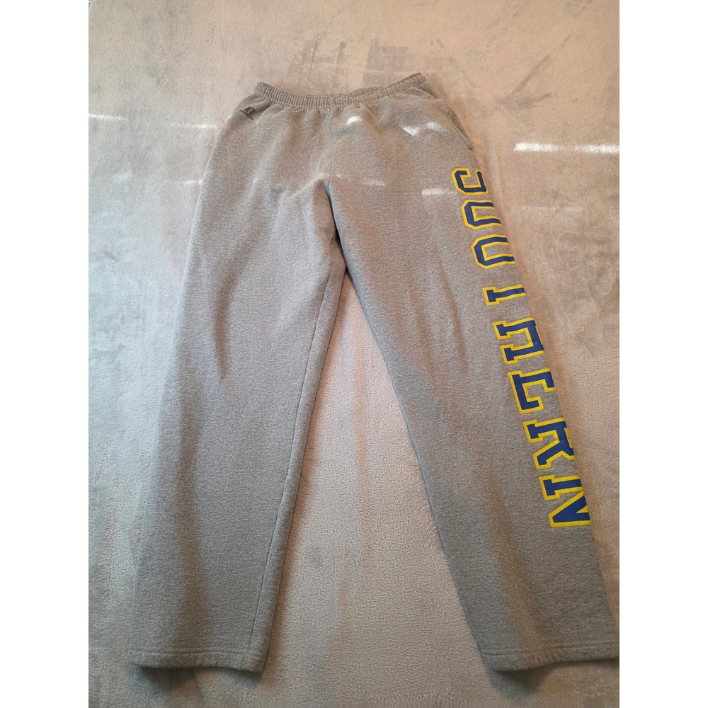 Russell Athletic Sweatpants Men M Gray Southern Graphic Fleece Lounge Pants